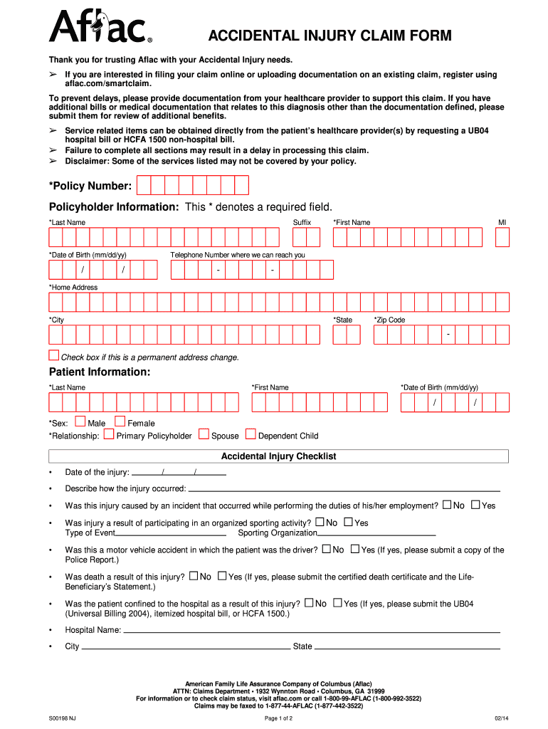 Aflac Forms Printable