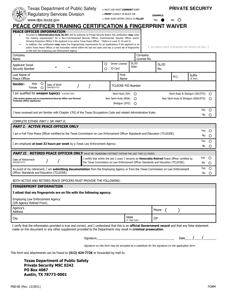 Psb 00 Texas 2011-2024