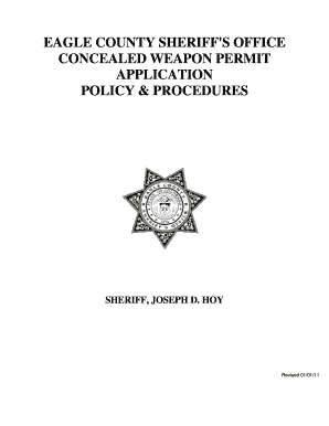  Concealed Handgun Permit Application Eagle County Official 2011