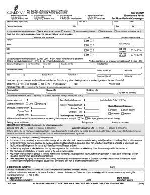 GG 013499 Enrollment Form for Non Medical Guardian Anytime