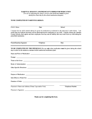 Catawba County Schools Medication Form