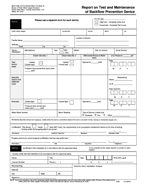 Nys Backflow Test Form