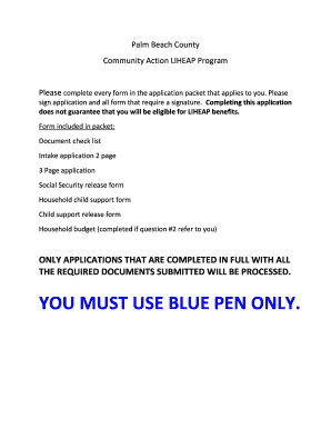 Palm Beach County Community Action Program LIHEAP LIHEAP Full Application  Form