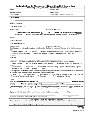 Blank HIPAA Authorization Form