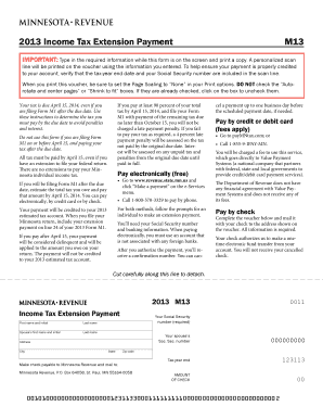 Minnesota Tax M13 Form