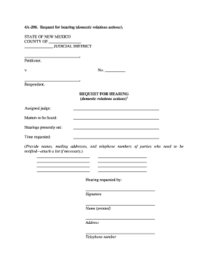 Form 4a 206 Request for Hearing