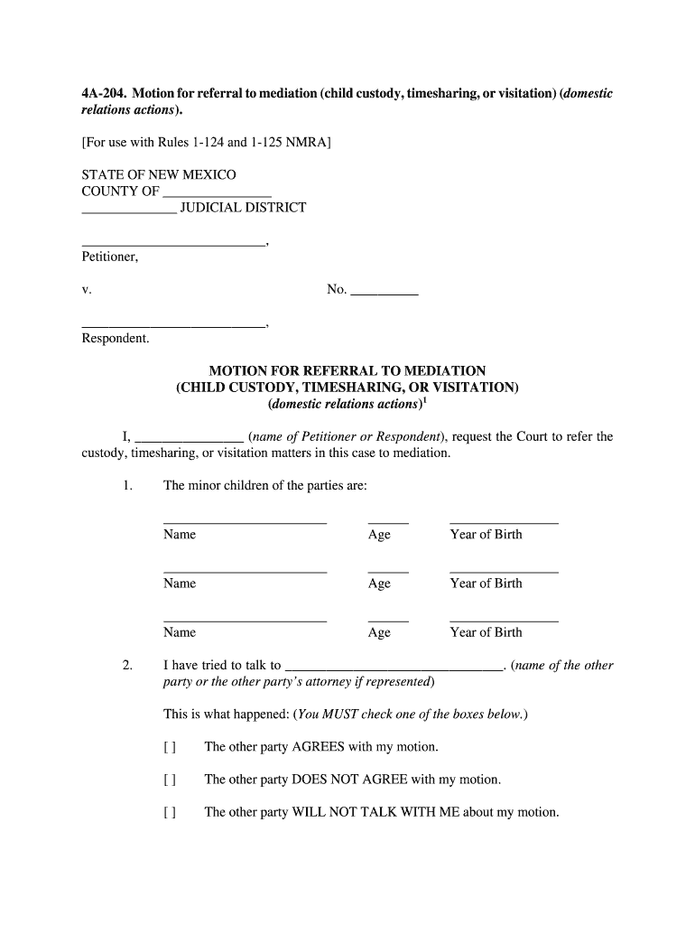 4A 204  New Mexico Supreme Court  Nmsupremecourt Nmcourts  Form