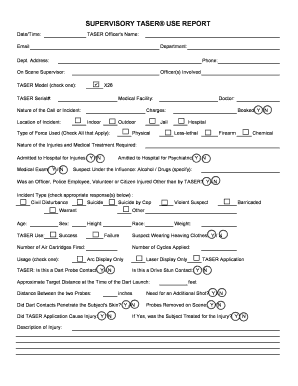 Supervisory Taser Use Report  Form