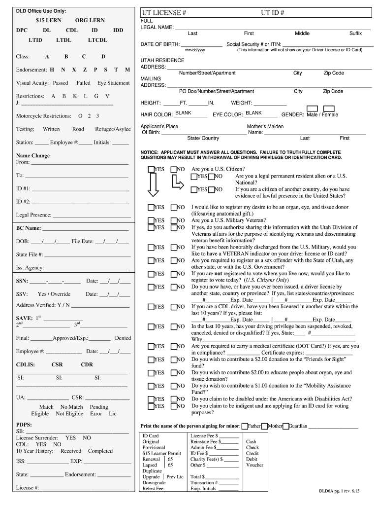  Dld6a Form 2013