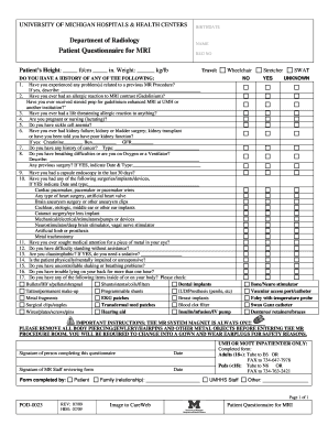 Stanford University Health Intake Form