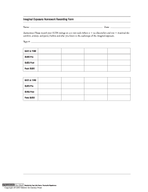 Imaginal Exposure PDF  Form