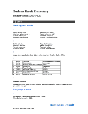 Business Result Second Edition Answer Key  Form