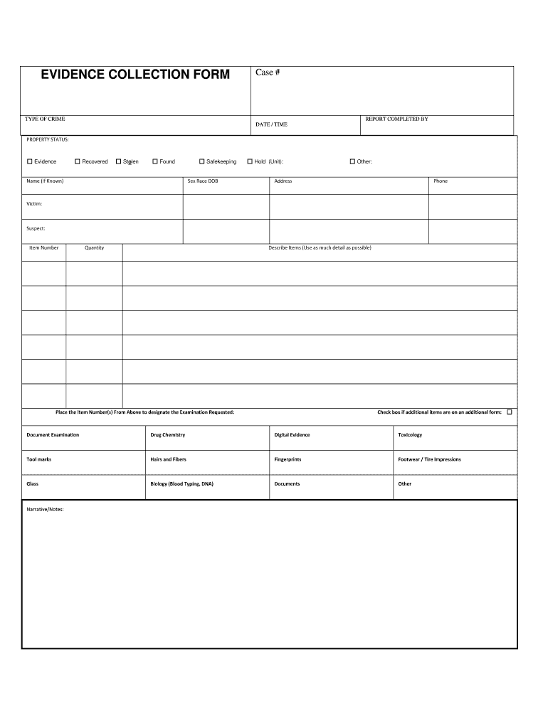 Evidence Forms