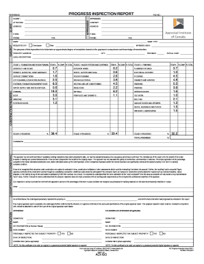 Progress Inspection Report  Form