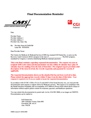 Medicare Final Demand Letter Sample  Form