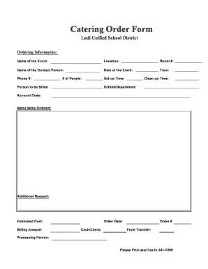 Catering Registration Form