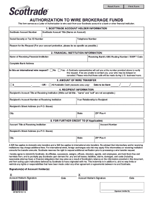 Wire Transfer Form