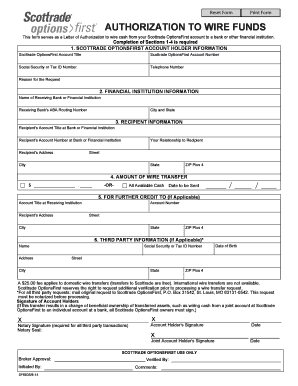 Scottrade Wire Transfer  Form