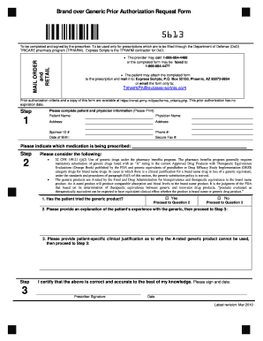 Brand over Generic Prior Authorization Request Form
