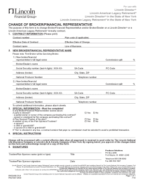 Lincoln Alliance Change of Broker Form