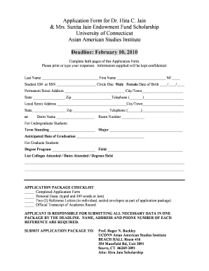 Jain Scholarship Form