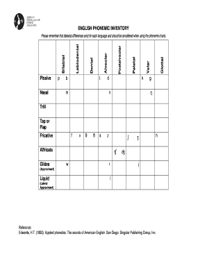 Phonetic Inventory Chart  Form