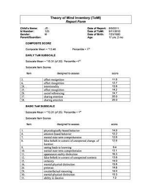 Theory of Mind Inventory  Form