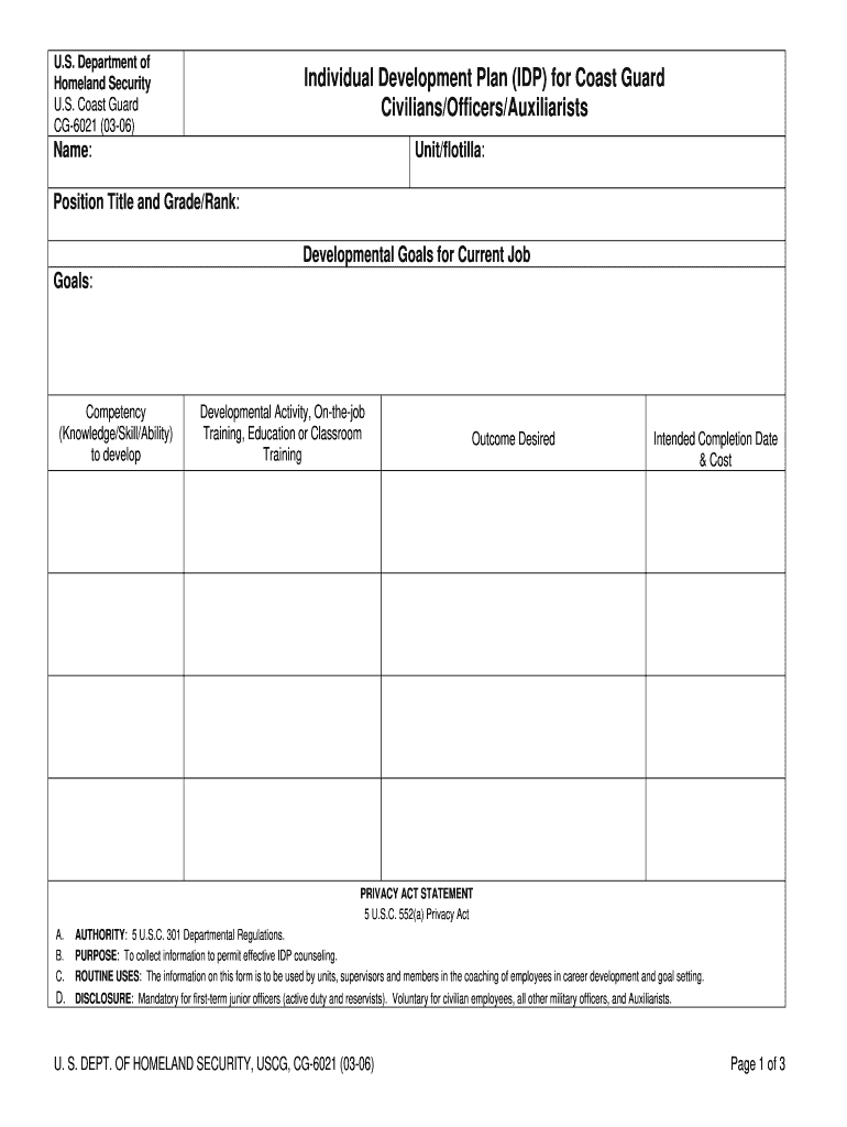 Uscg Idp  Form