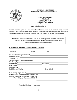 Child Desertion Mississippi  Form