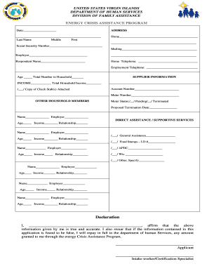 ECAP INTAKE FORM US Virgin Islands DHS Dhs Gov