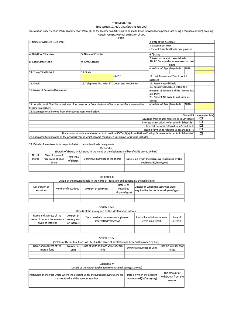 Form 15g