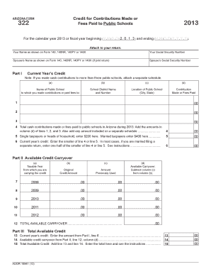 Credit for Contributions Made or  Form