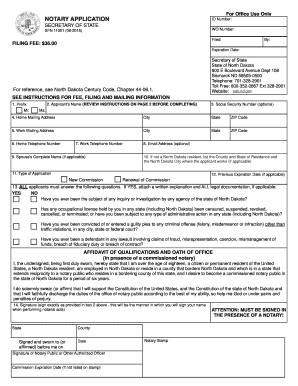 Notary Application Sfn 11001  Form