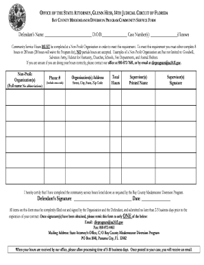  Florida Probation Community Service Form 2015-2024