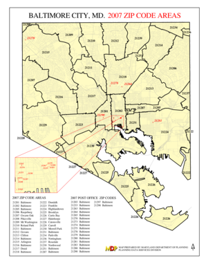 Baltimore Zip Code Map  Form