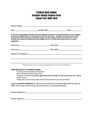 Schedule Change Request Form Cherokee County Schools Cherokee K12 Ga