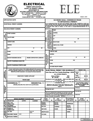 Electrical Permits for Henrico County  Form