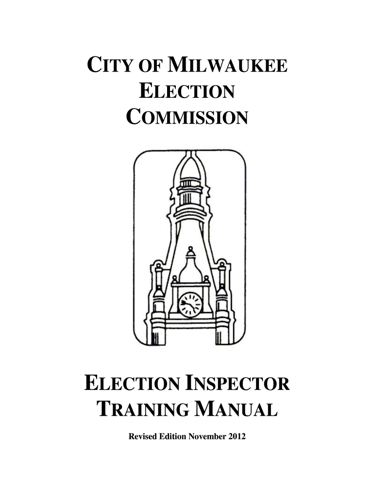 Election Inspector Manual  City of Milwaukee  City Milwaukee  Form