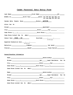 Personal Data Form