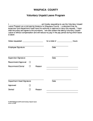 Unpaid Leave Form