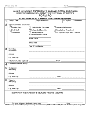 File Form RO State Ethics Commission Ethics Ga