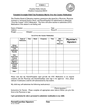 Medication Permission Form