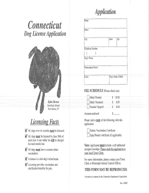 Wallingford Dog License  Form