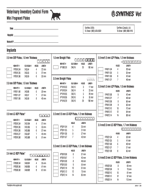 Synthes Mini Frag Inventory  Form