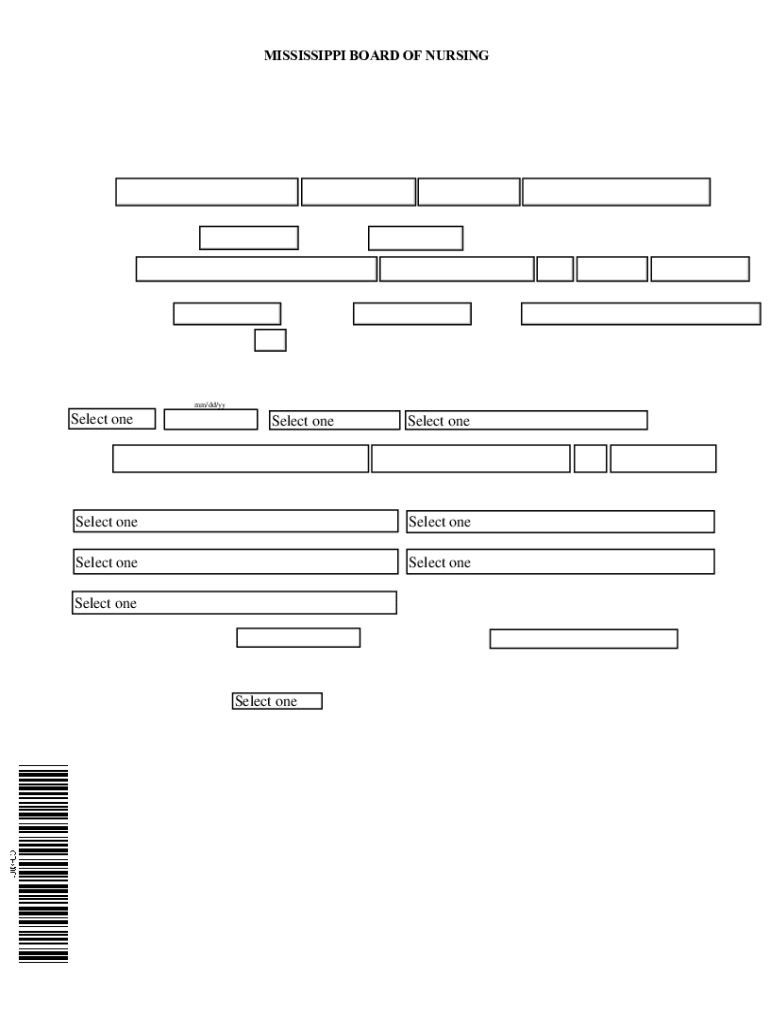 Mississippi Reinstatement Nursing  Form