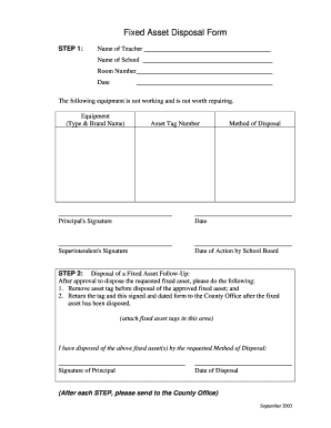 Property Disposal Form