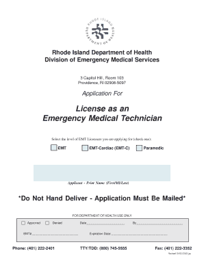  Ri Emt License Application 2020-2024