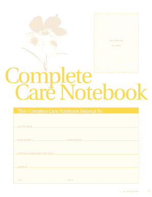 Care Notebook Special Needs  Form