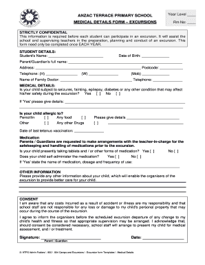 Excursion Form Template