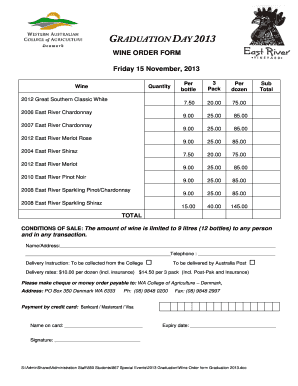 Wine Order Form